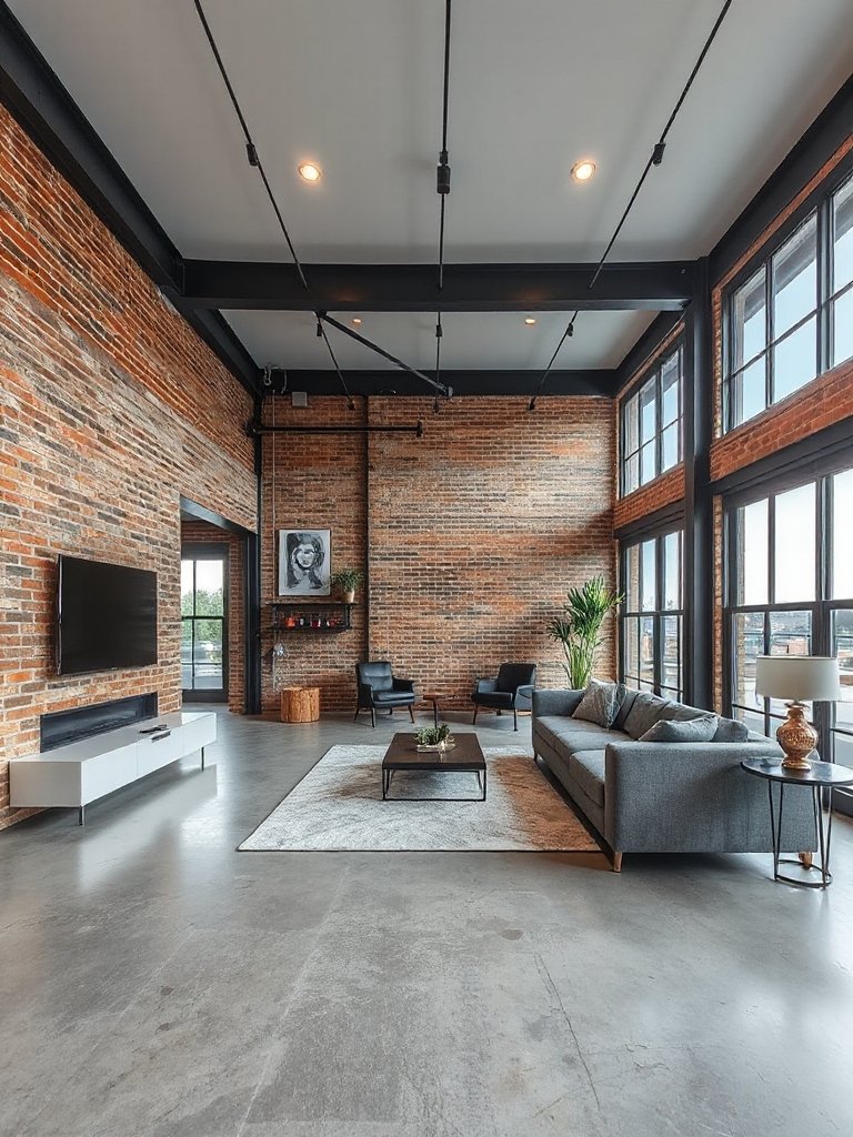 minimalist industrial modern living room