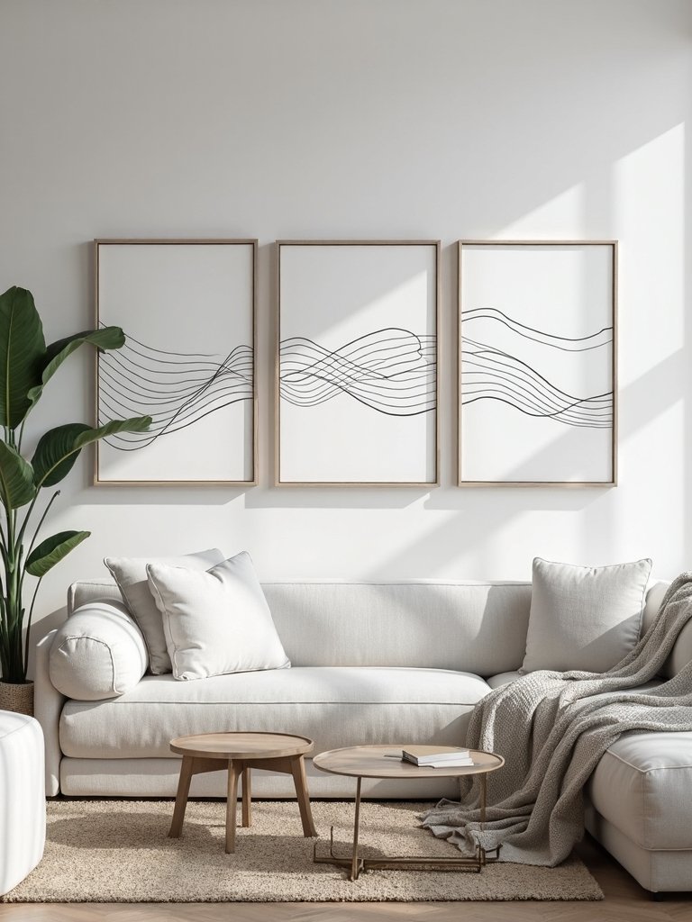 minimalist living room line art
