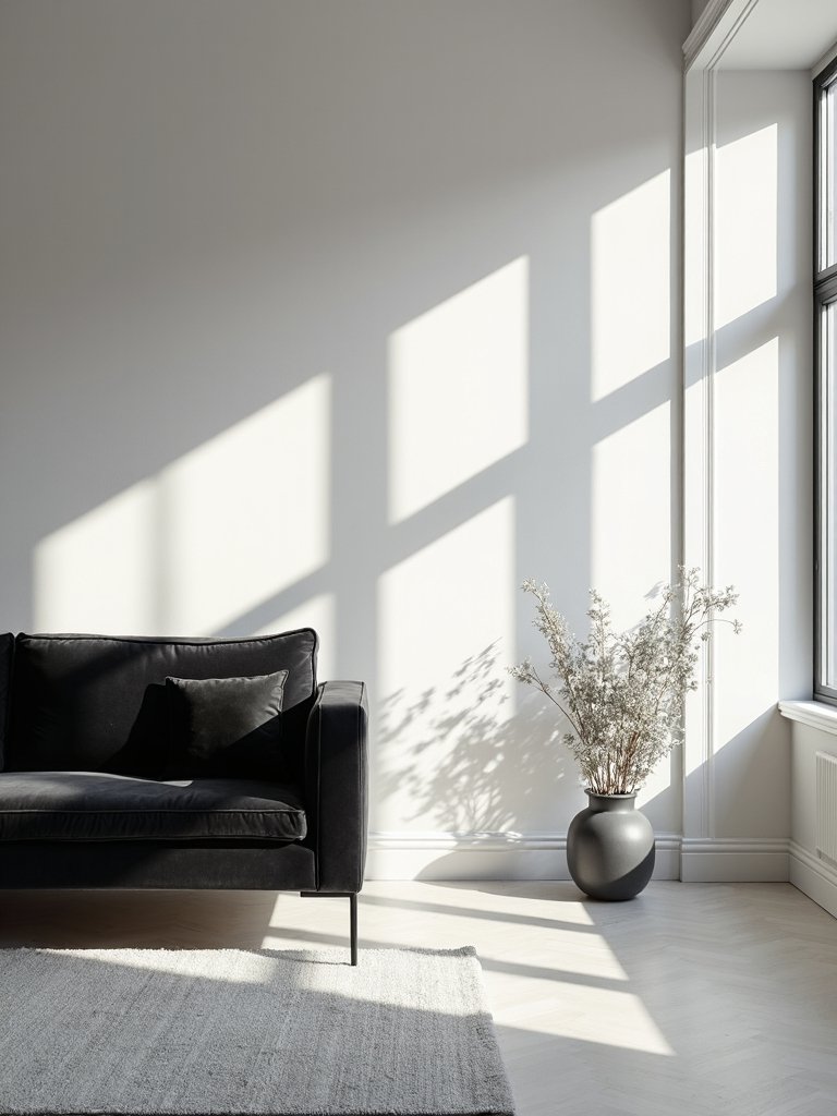 minimalist monochrome shadows dance artistically