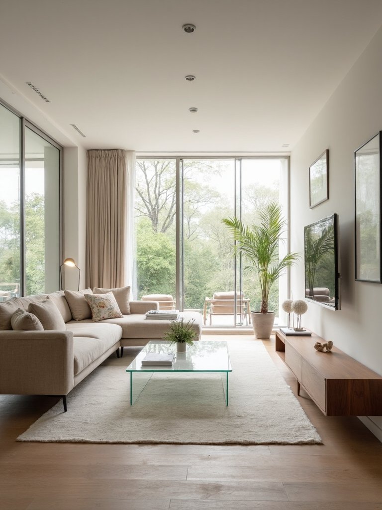 minimalist open concept living furniture