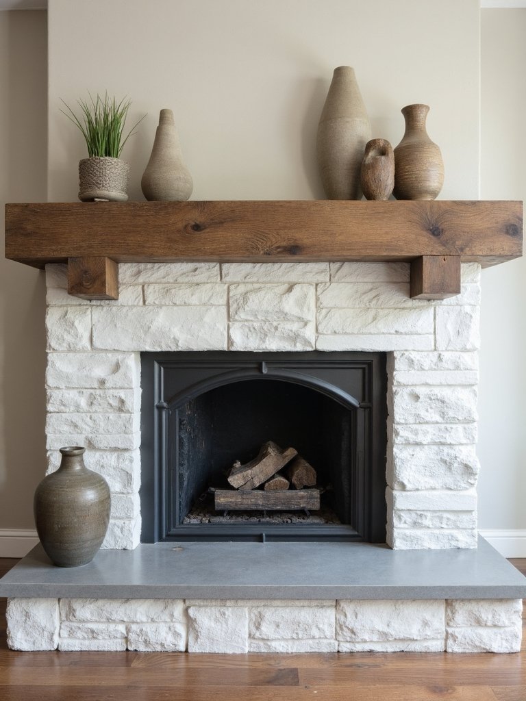minimalist rustic fireplace mantel designs