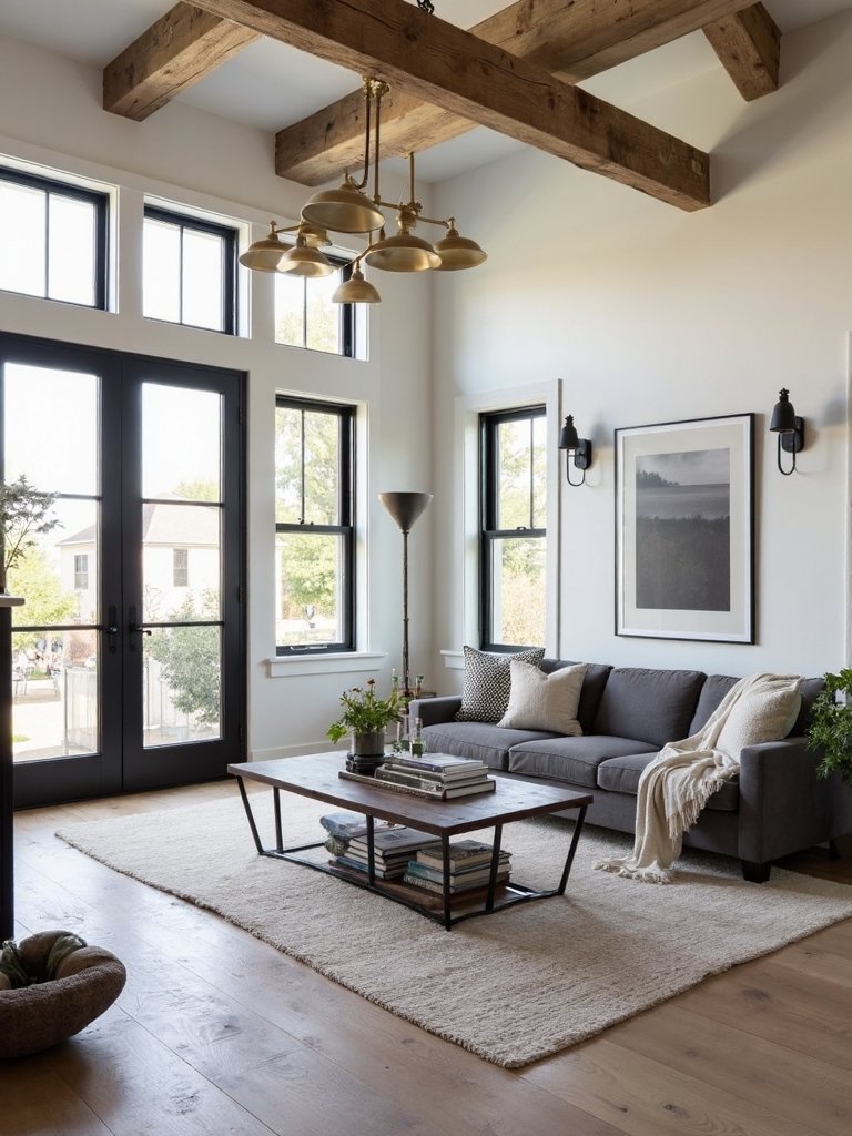 mixing contemporary metal and wood