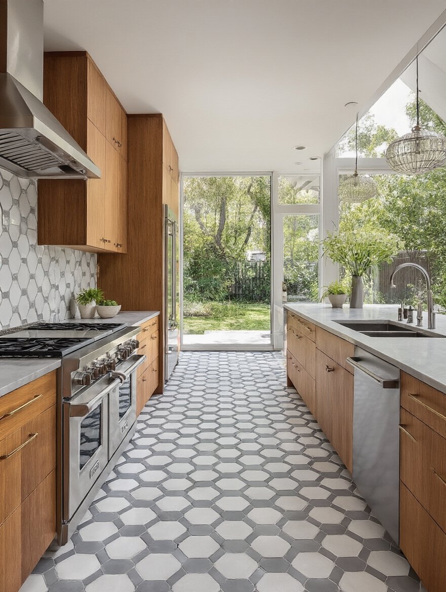 modern kitchen flooring transformation
