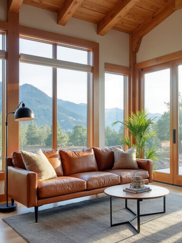 modern leather furniture harmonious rustic