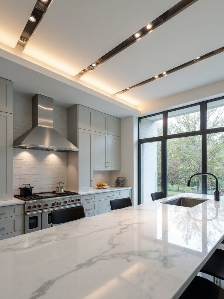 modern linear metal ceilings