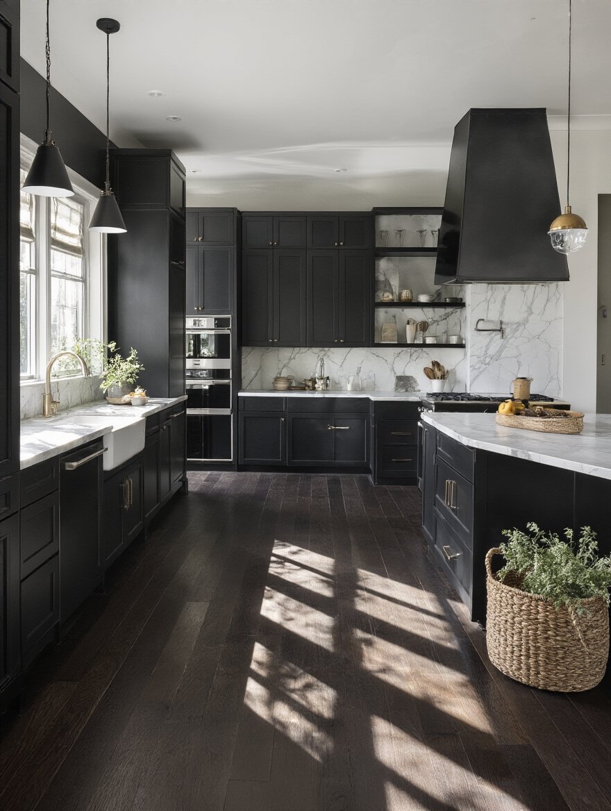 moody modern dark kitchen designs