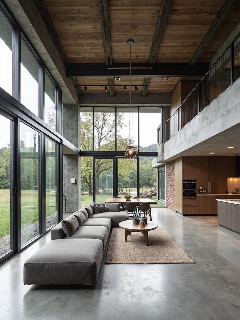 open plan natural light industrial visual connectivity