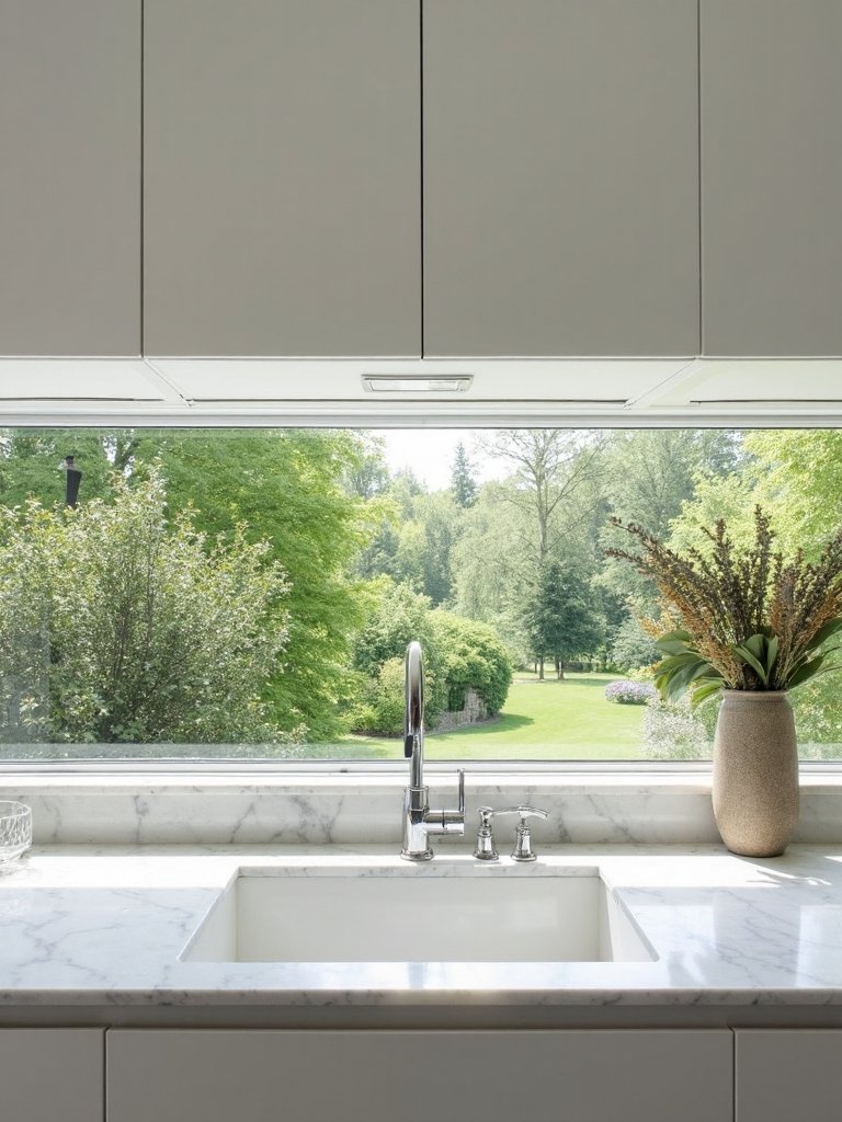 optimized kitchen storage with natural light