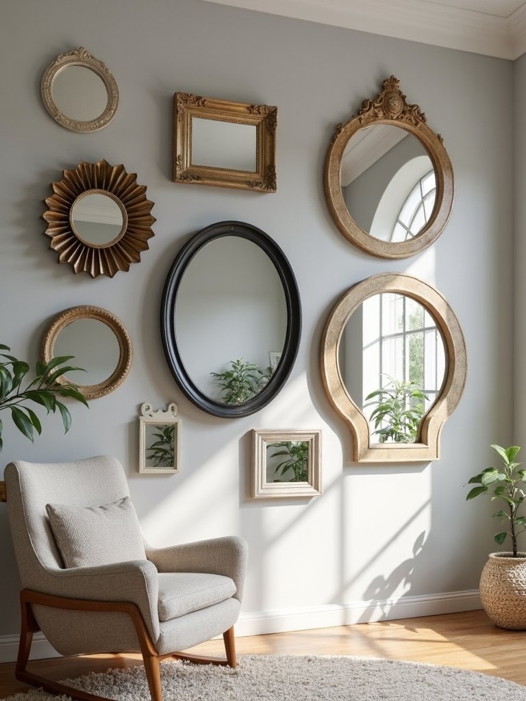 personalized eclectic mirror gallery wall