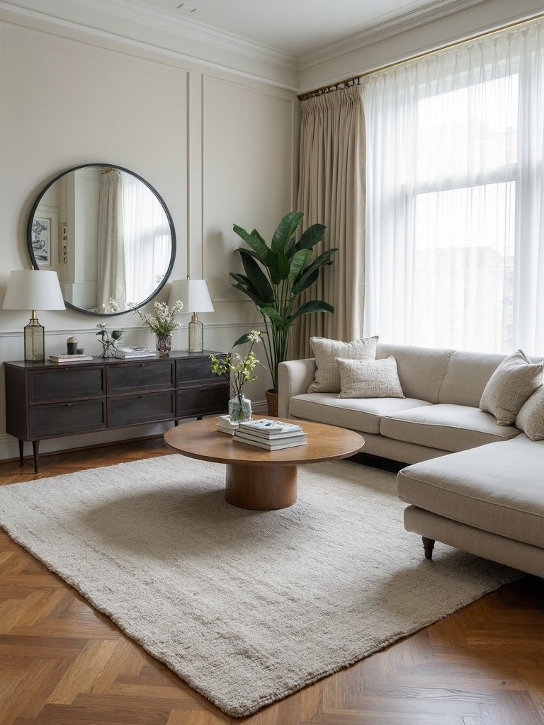 proper rug size ensures balanced space