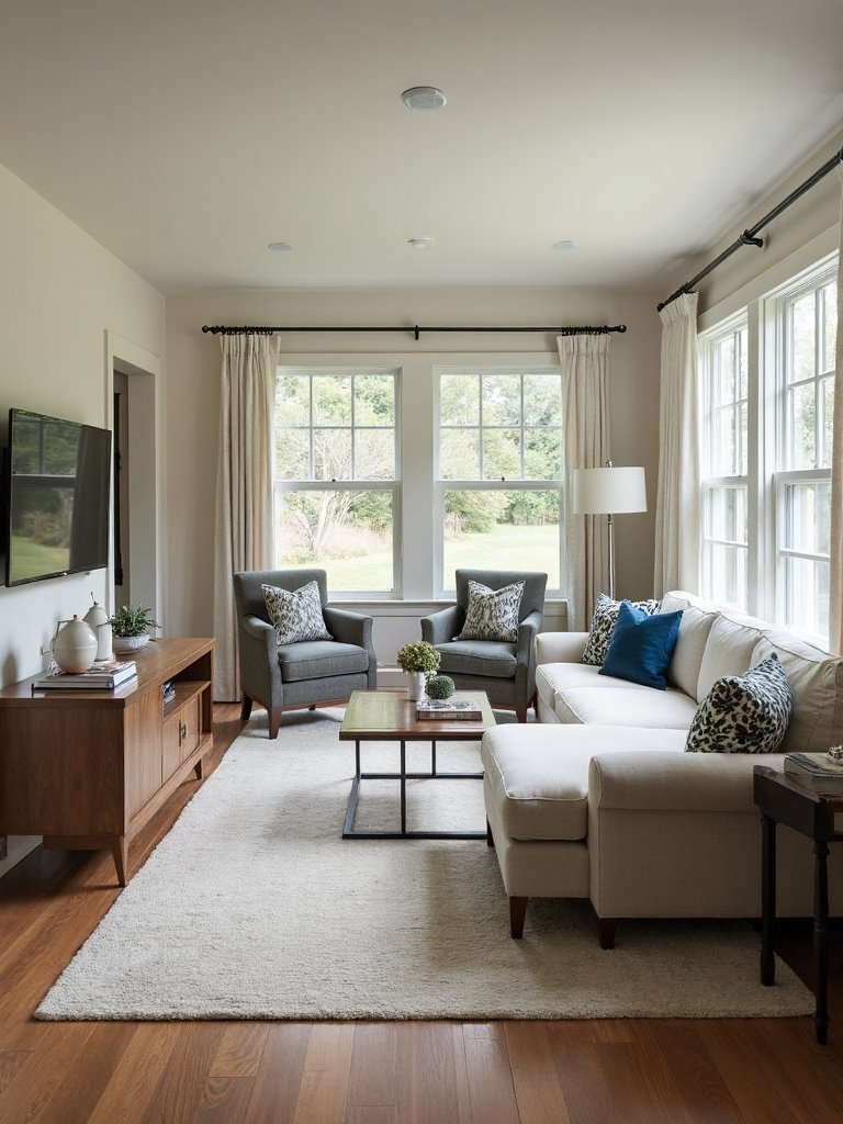 purposeful furniture arrangement facilitates room functionality