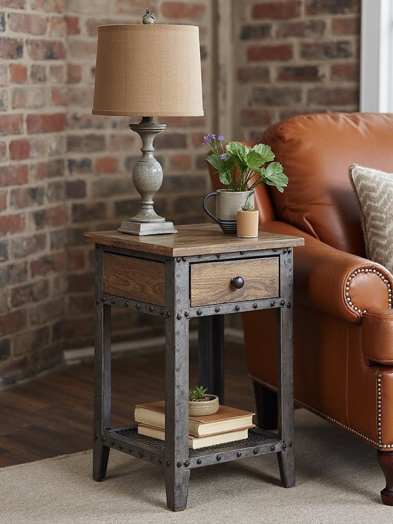rustic industrial side table charm