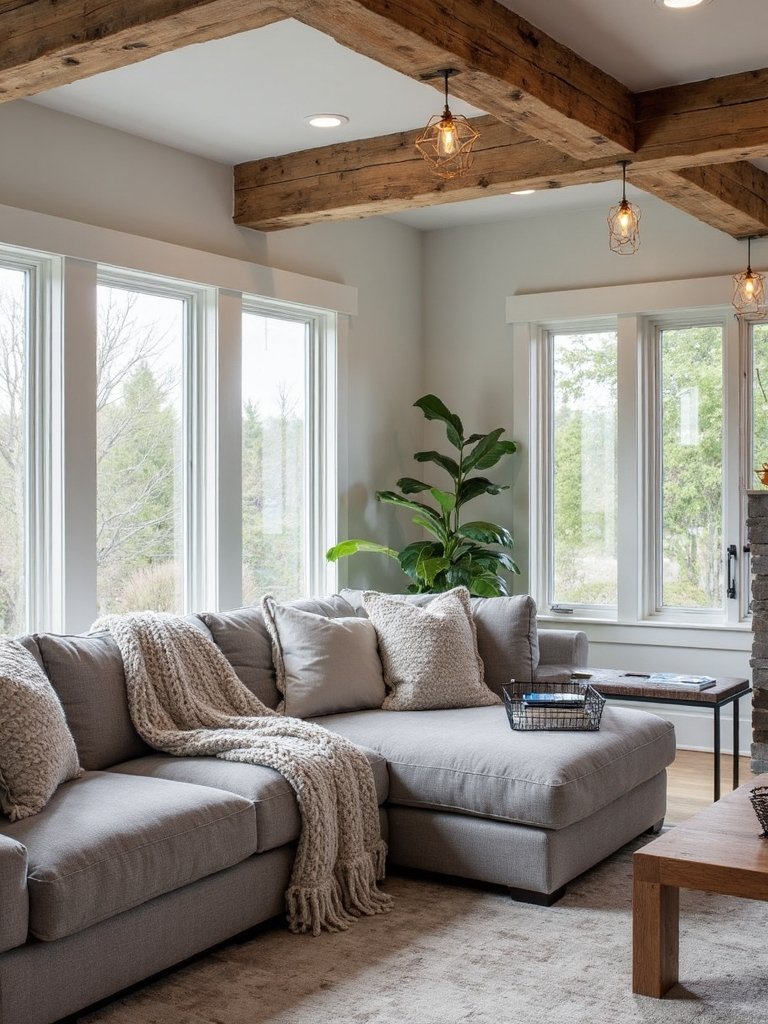 rustic modern sectional seating arrangement