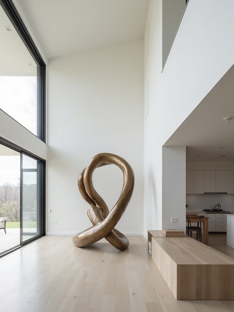 sculptural accents transform minimalist living spaces