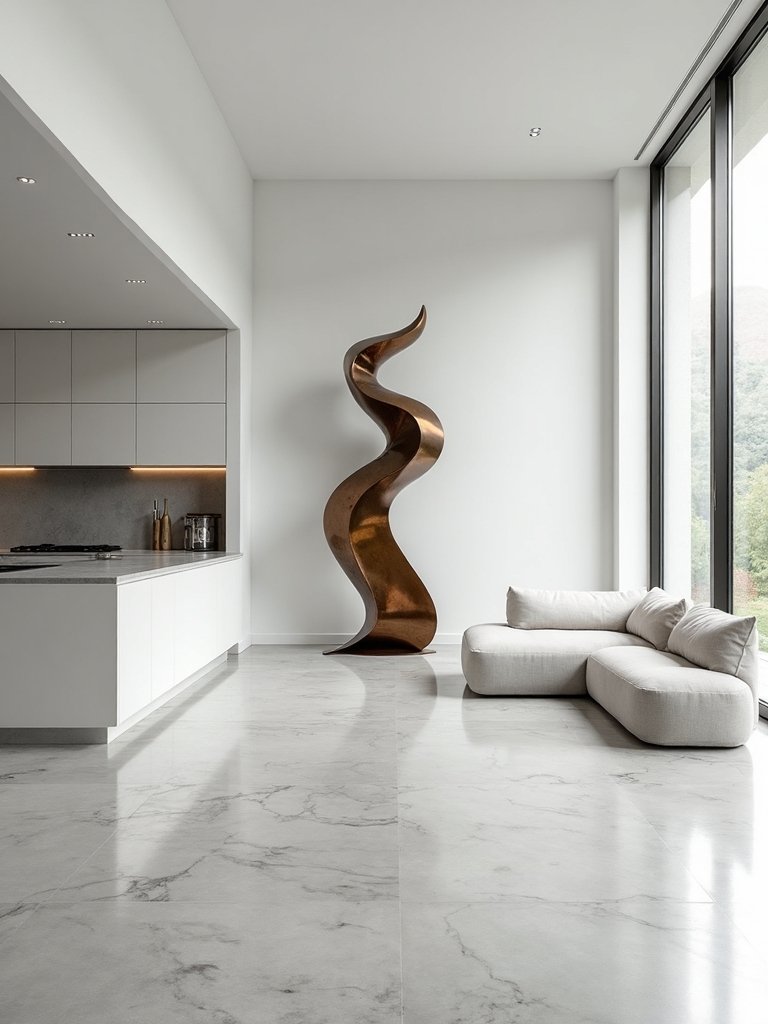 sculptural elements elevate minimalist living spaces