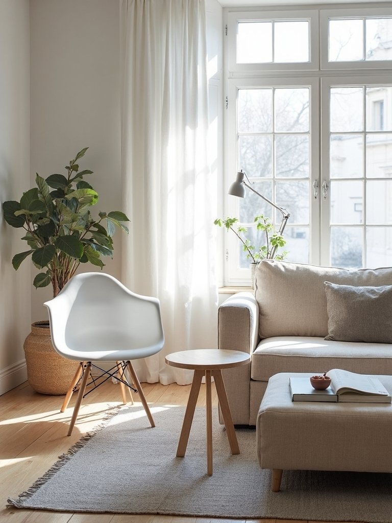 serene clean lined minimalist neutral