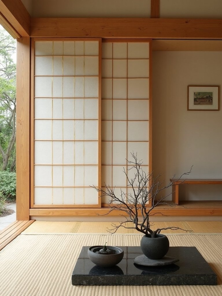 serene minimalist japanese inspired living space
