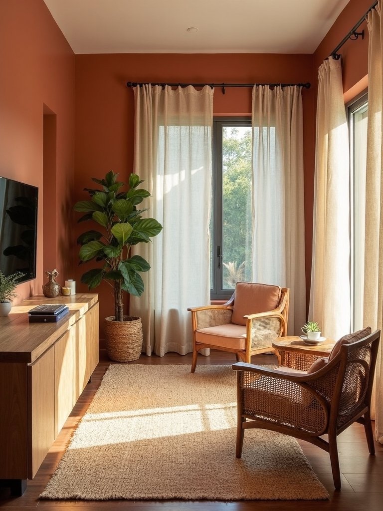 serene nature inspired minimalist living room