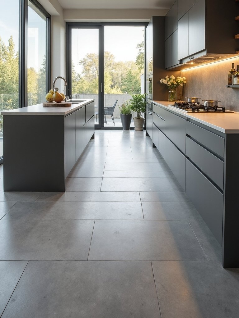 sleek geometric minimalist kitchen tile layouts