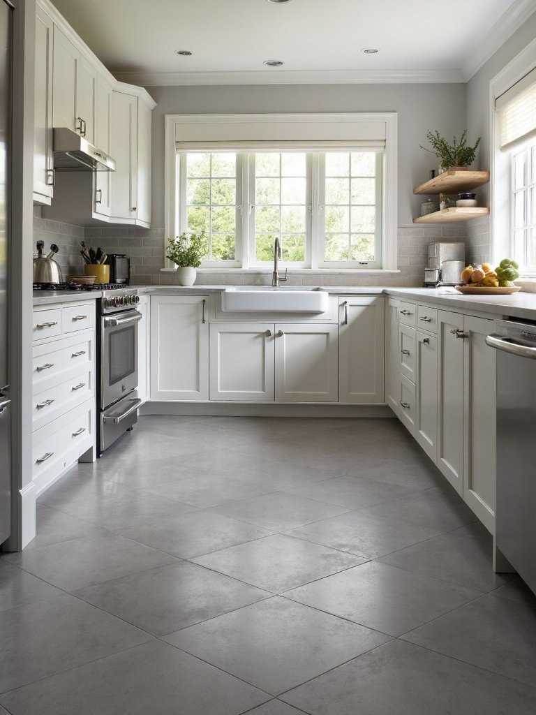 sleek spacious sophisticated kitchen tiles