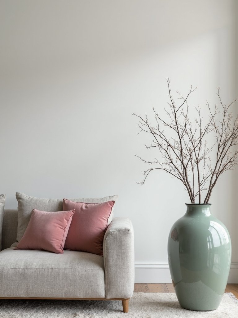soft accents enliven minimalist living room