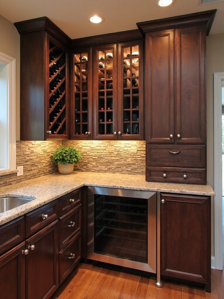 sophisticated climate controlled elegantly integrated wine storage