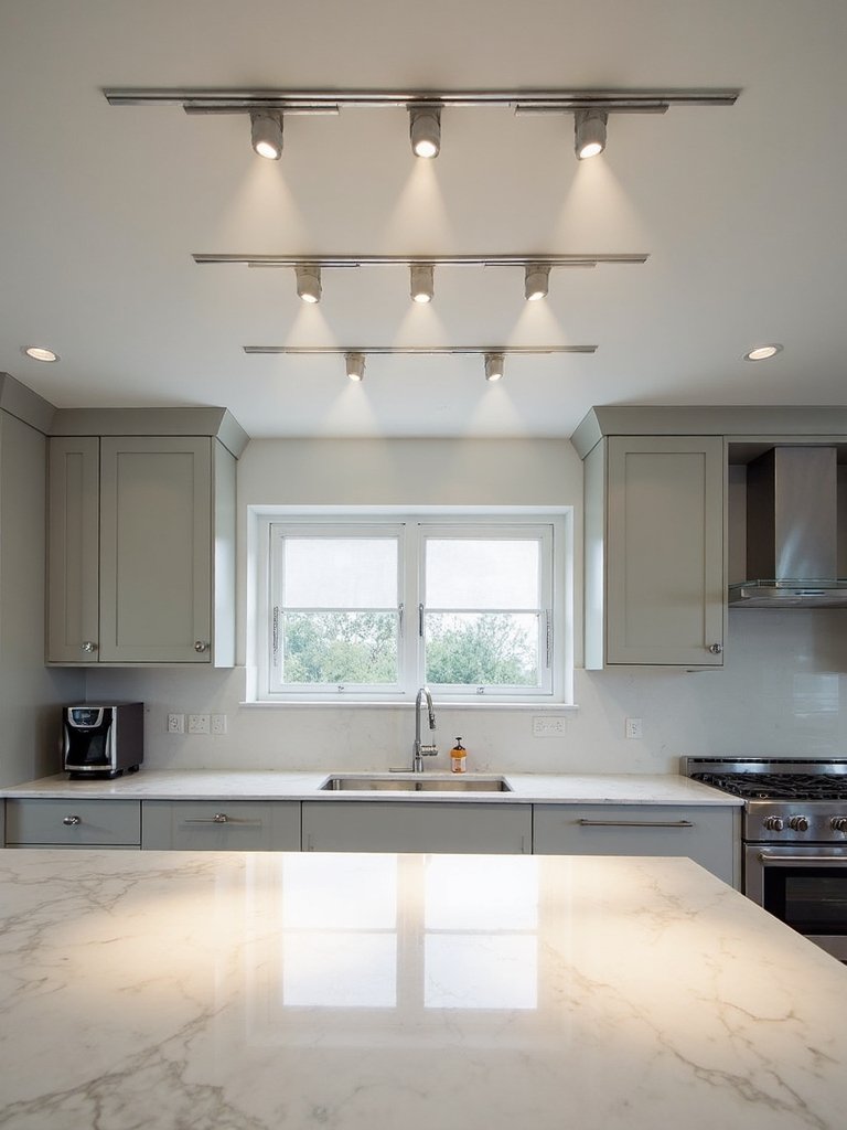 sophisticated functional recessed kitchen lighting