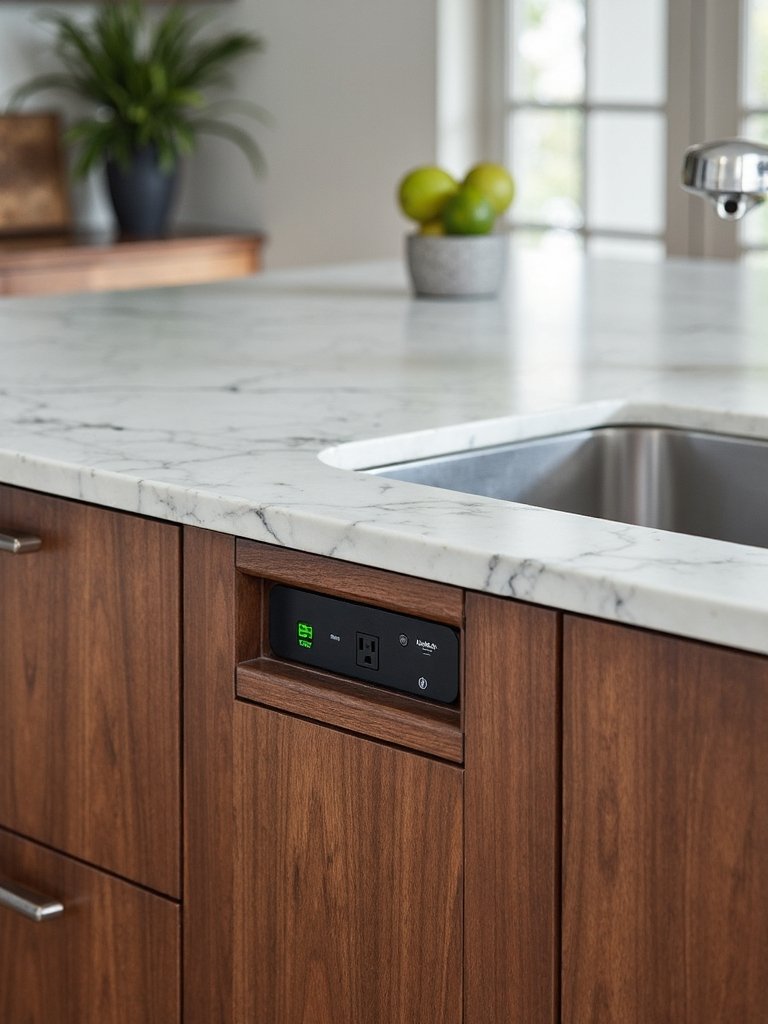 streamlined charging hubs in modern kitchens
