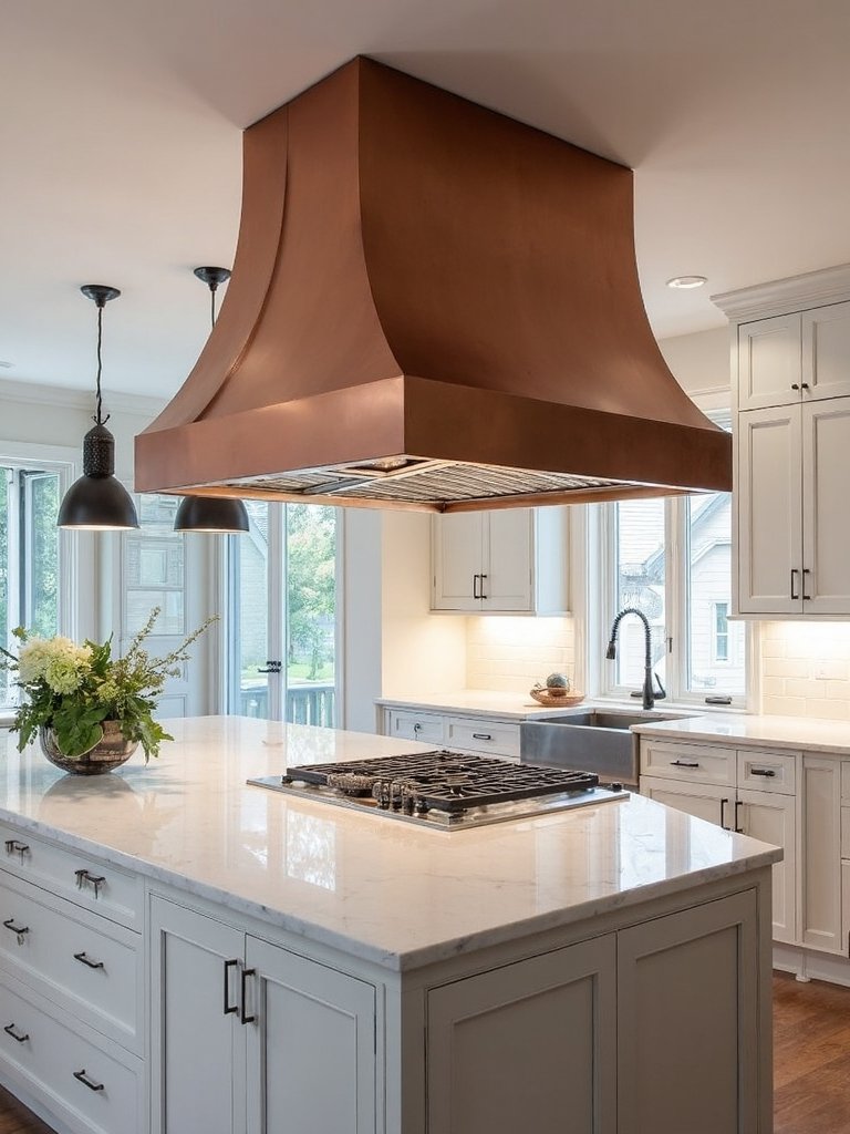 striking sculptural hoods as centerpieces
