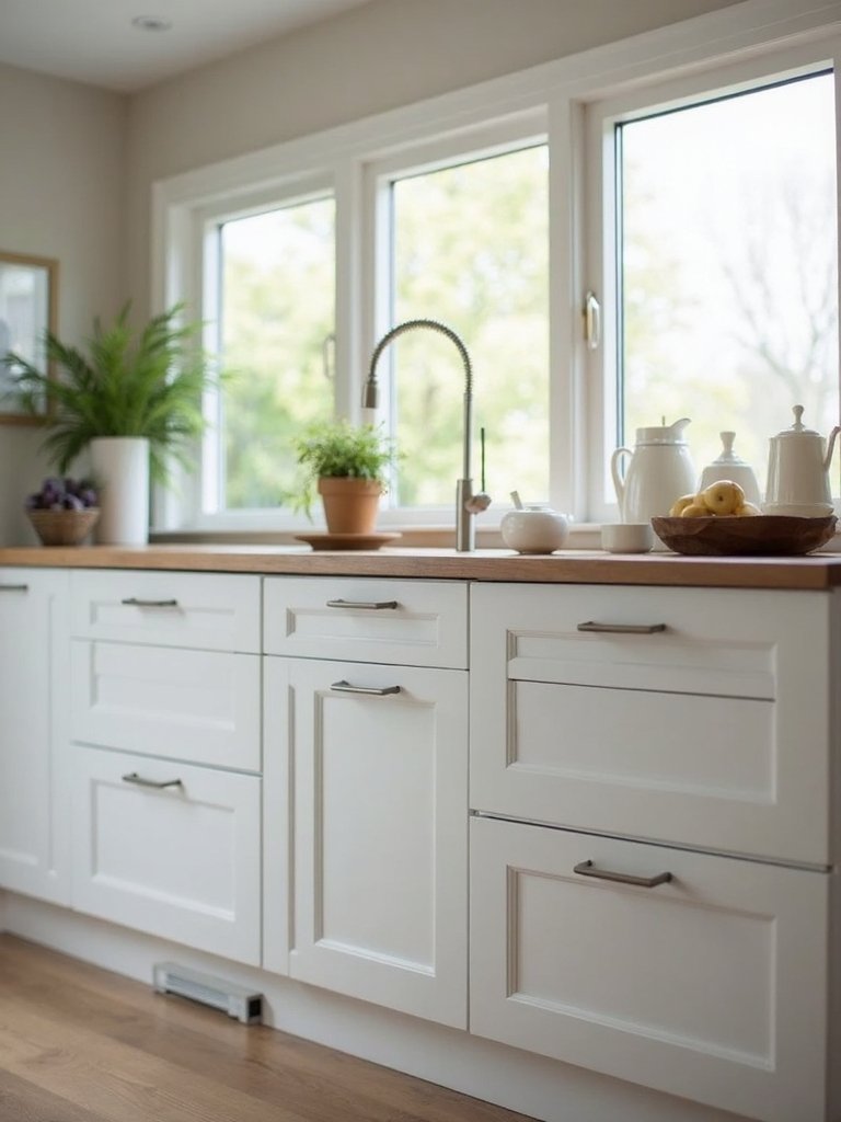 subtle integrated minimalist cabinet hardware