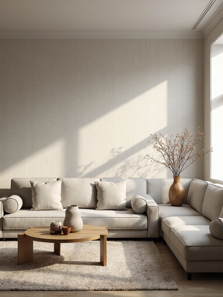 subtle textured wallpaper for neutral spaces