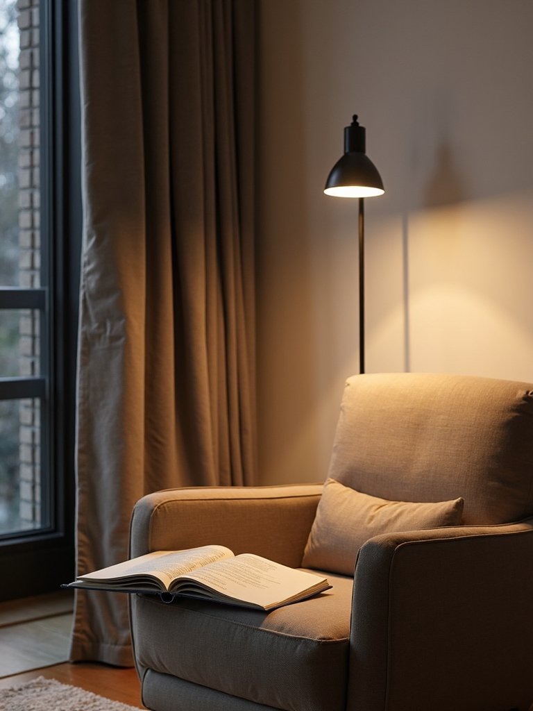 task specific reading lighting placement