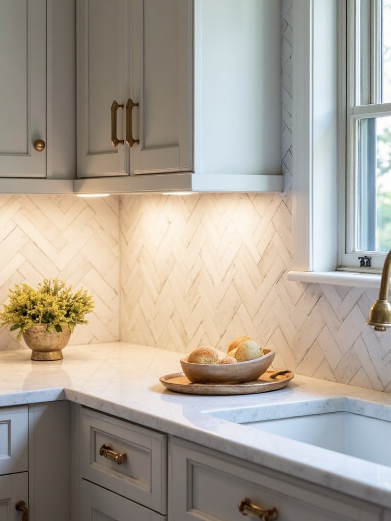 textured backsplash elevates kitchen design