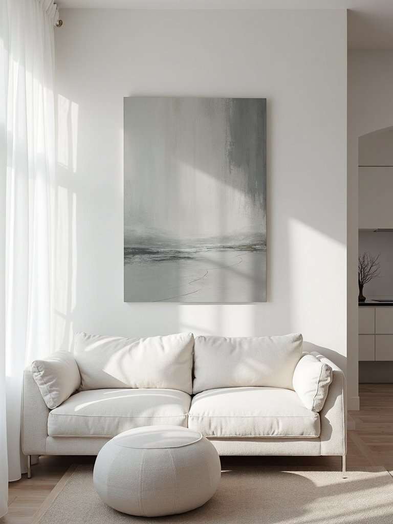 thoughtful artwork placement enhances minimalist decor