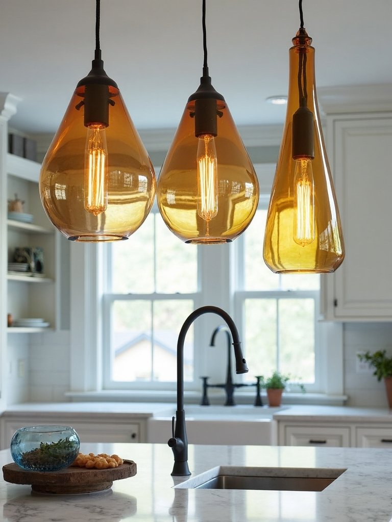 unique hand crafted artisanal glass pendants