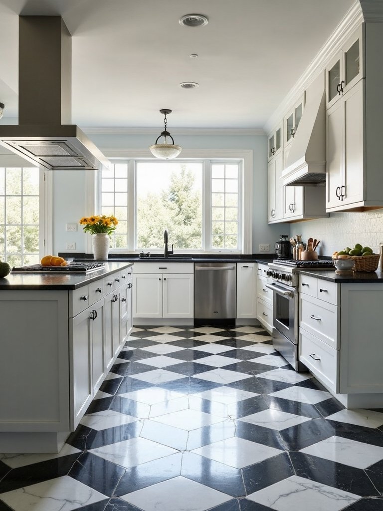 versatile timeless classic checkerboard kitchen floors
