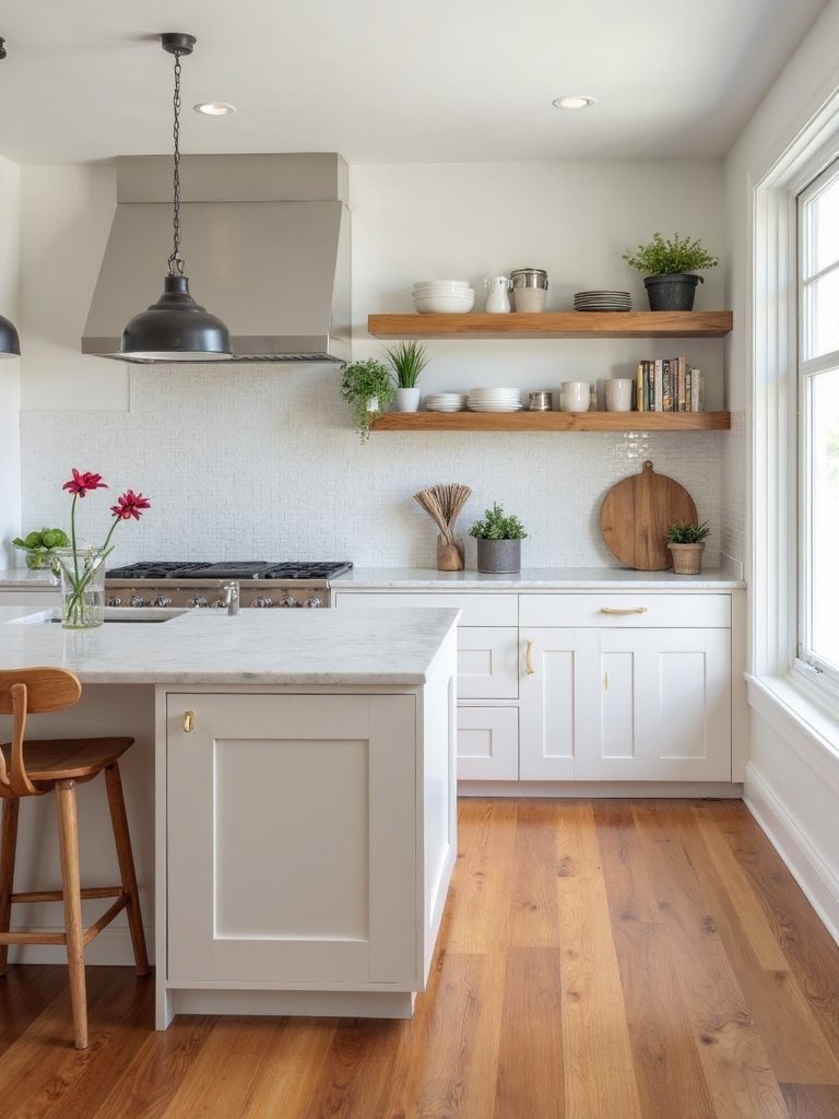 warm natural wood accents for kitchens