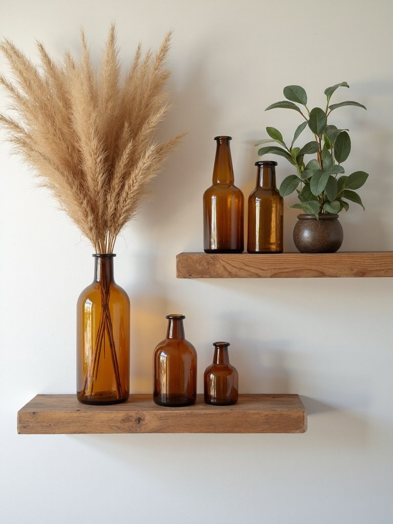 amber glass autumn decor