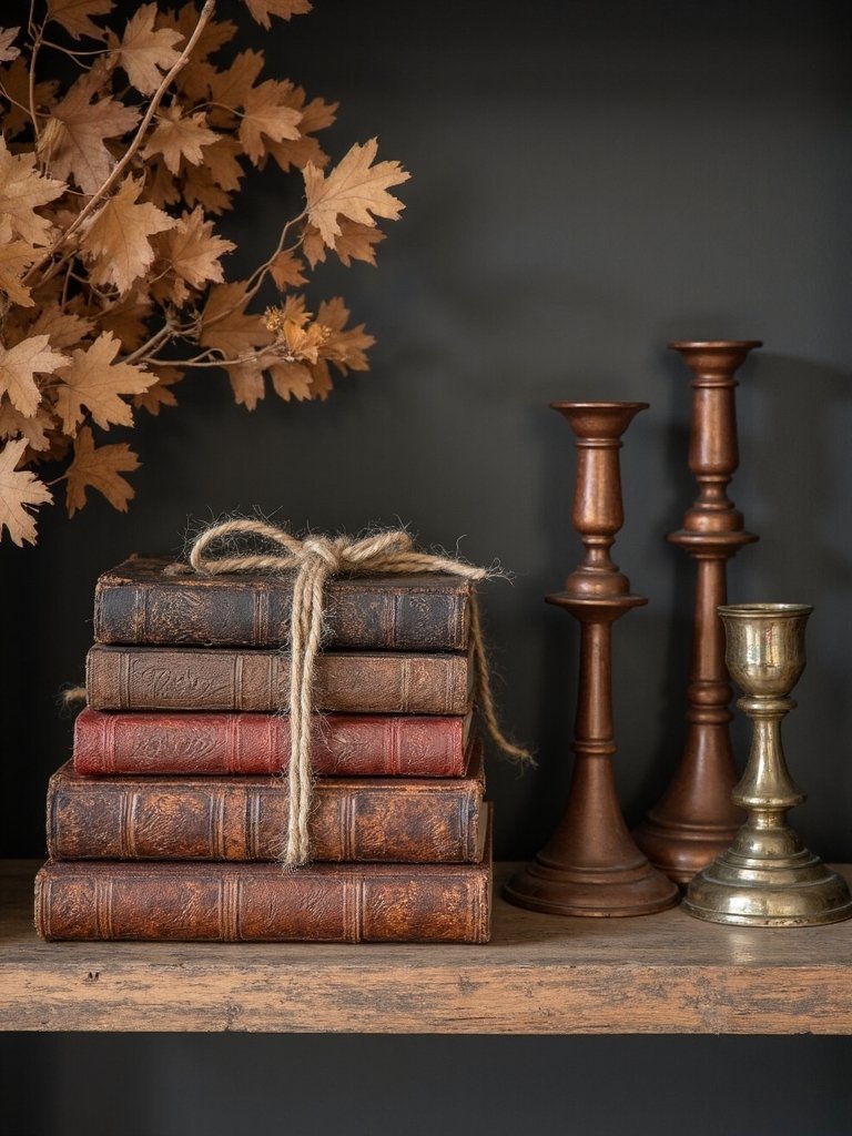 antique books for autumn decor