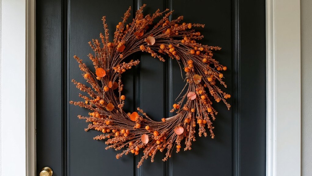 asymmetrical autumn wreath design