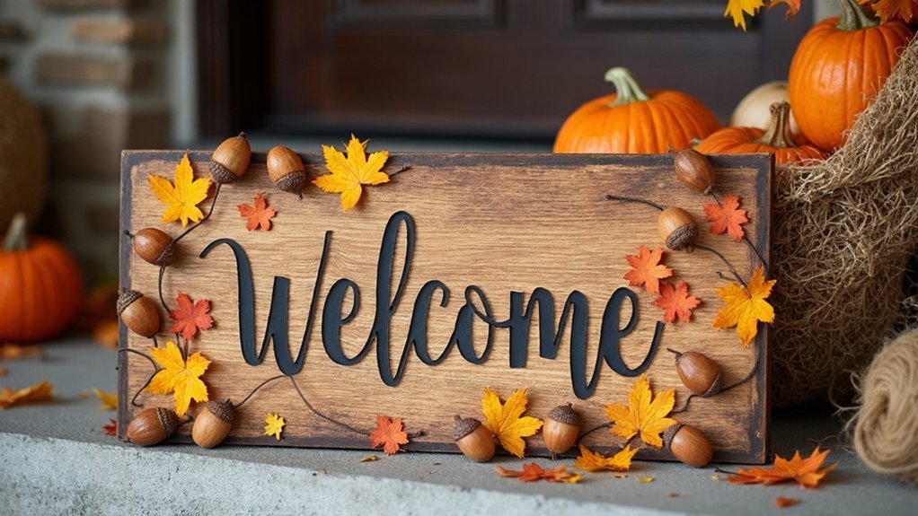 autumn acorn welcome signs