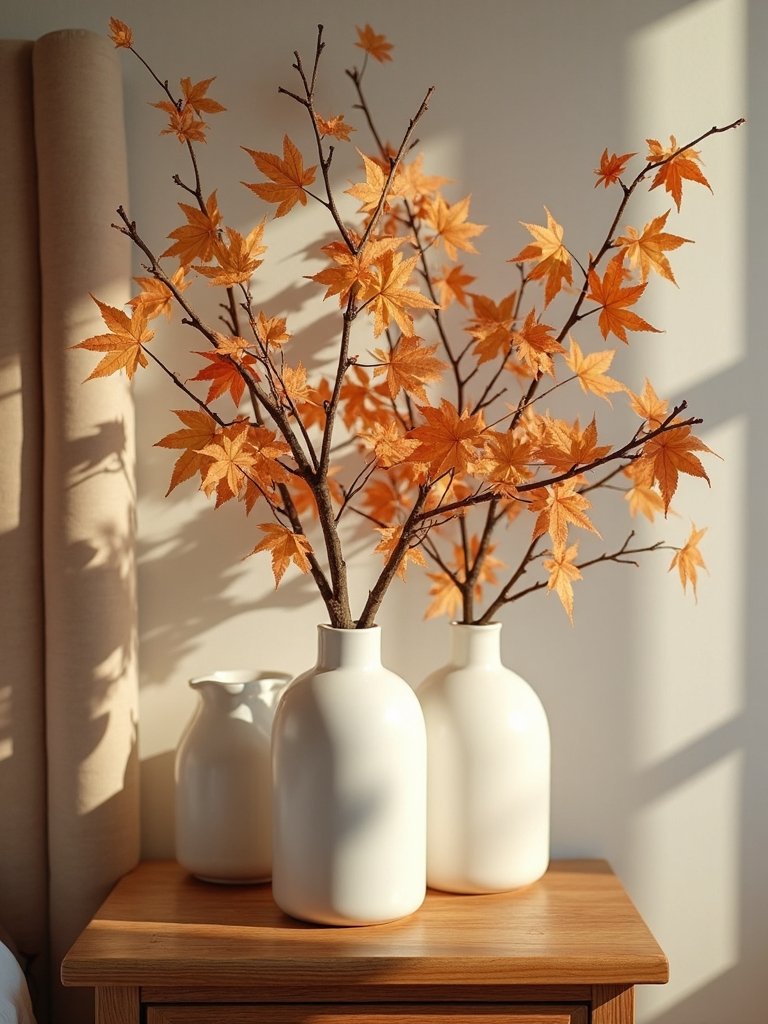 autumn branches in vases