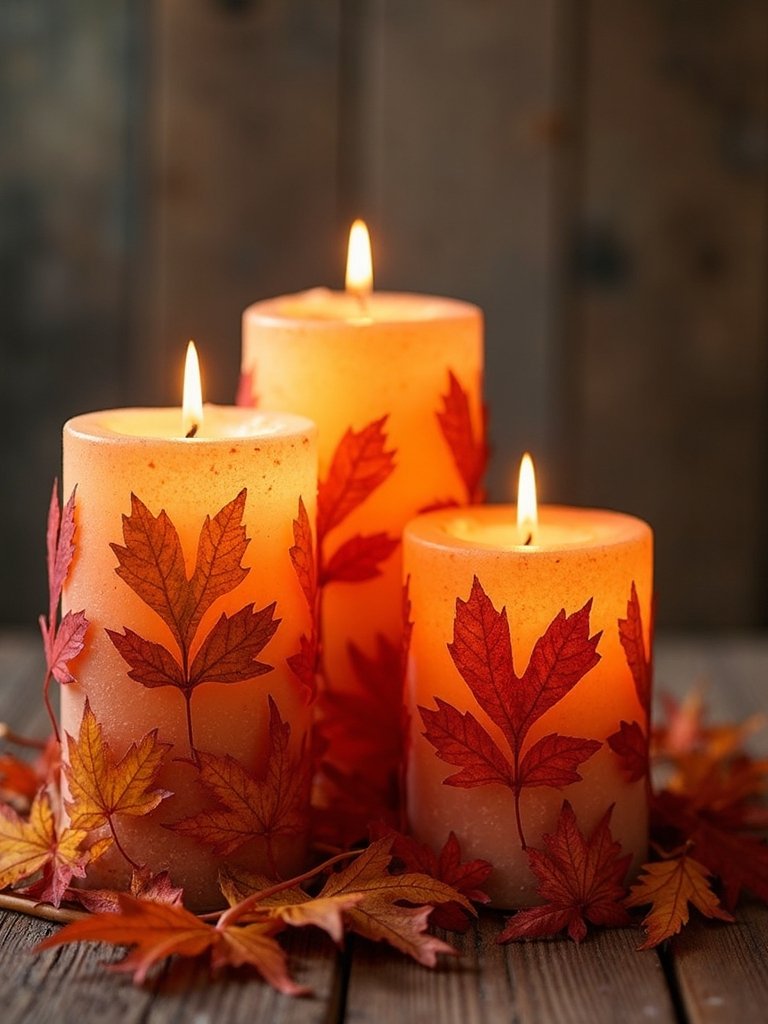 autumn candle centerpiece decor