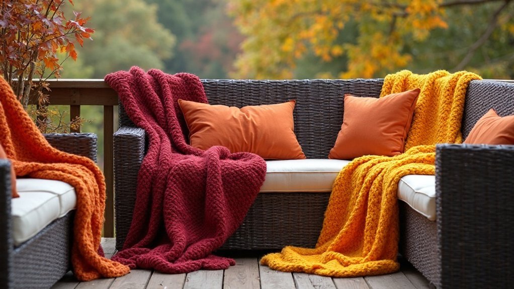 autumn colors cozy blankets