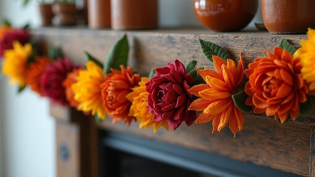 autumn felt mum garland