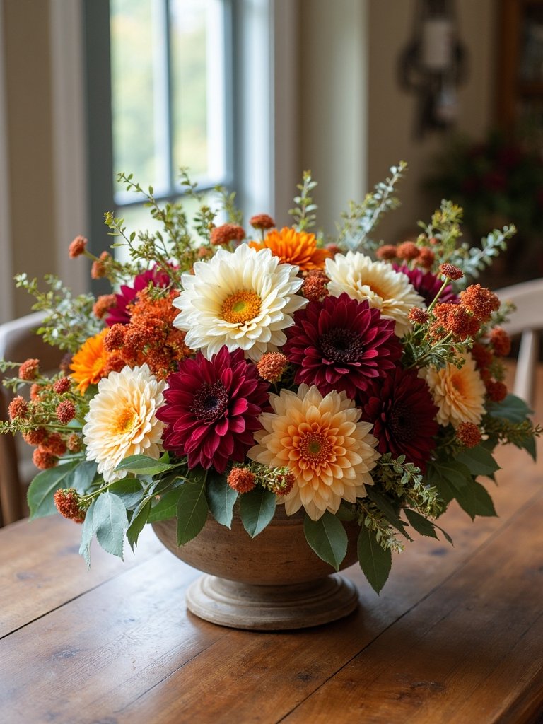 autumn floral centerpiece creation