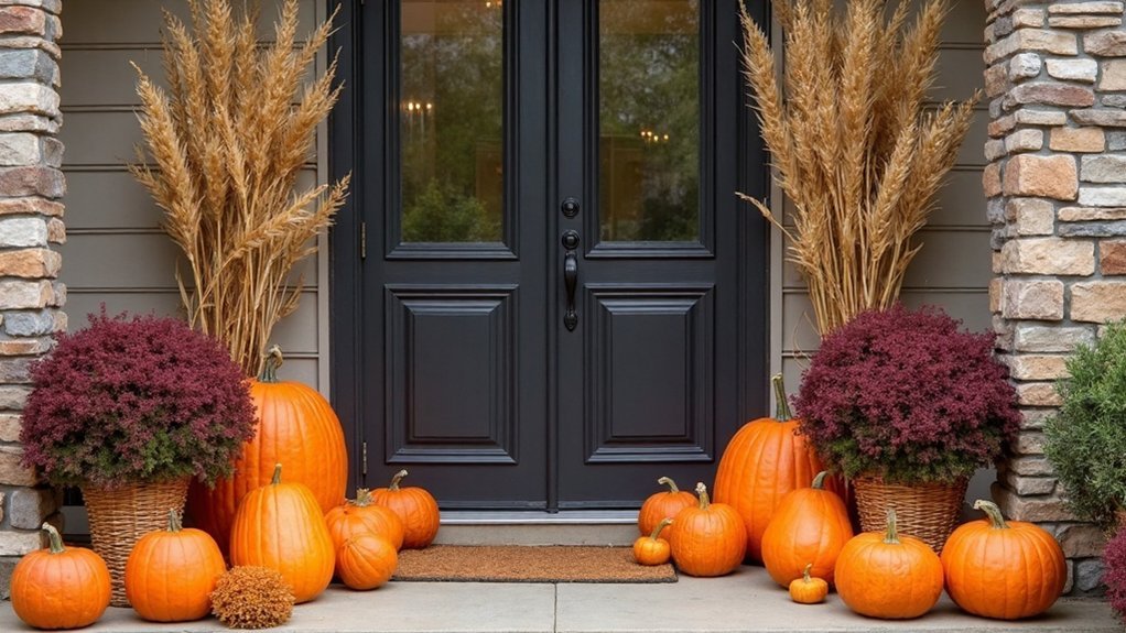 autumn front porch arrangement