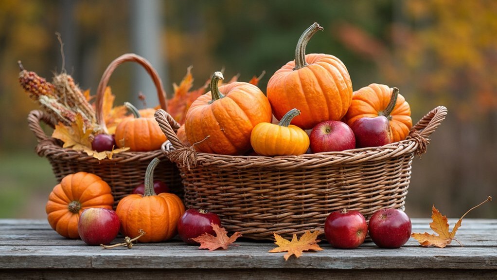 autumn harvest basket centerpieces
