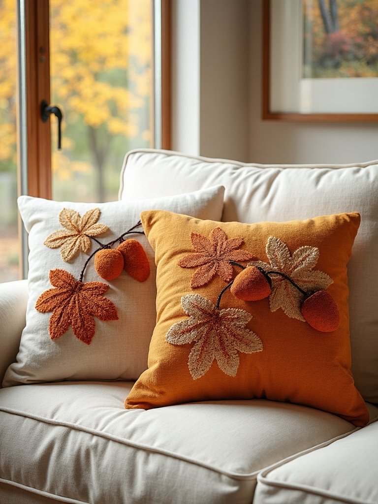 autumn inspired cozy pillows