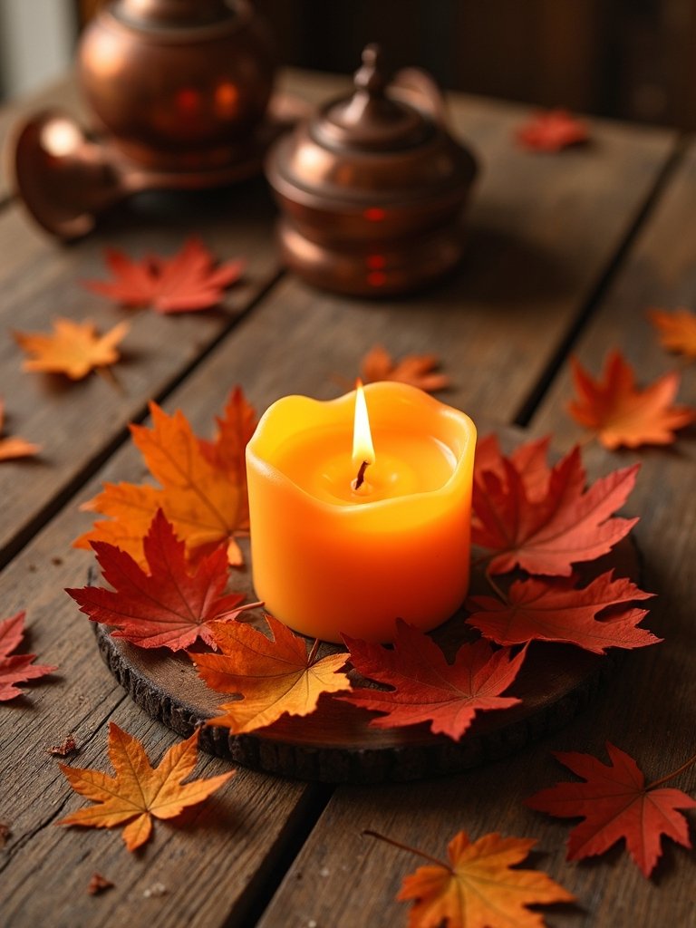 autumn inspired maple candle